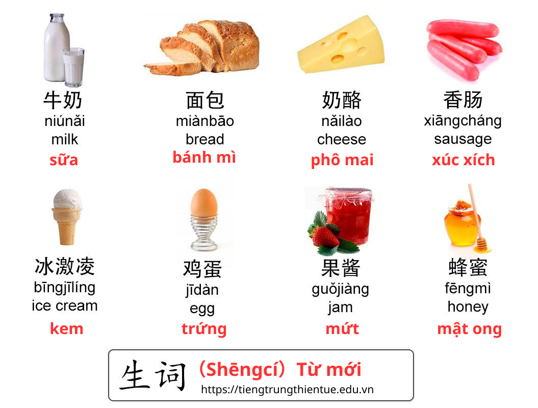 tìm hiểu từ vựng tiếng Trung về các món ăn